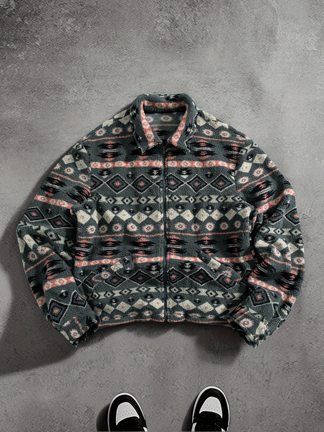 Full view of the men's warm fleece outer layer