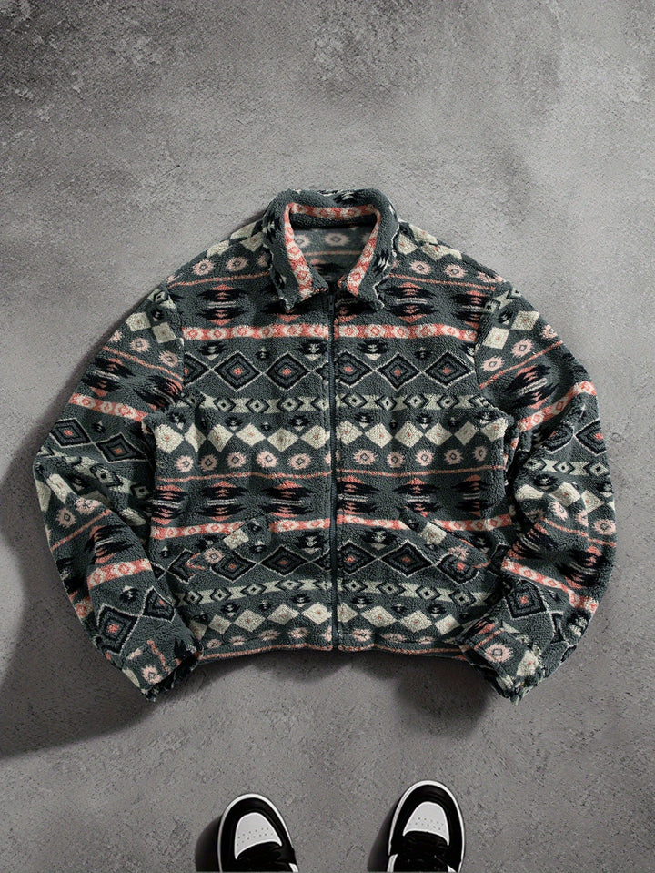 Full view of the men's warm fleece outer layer