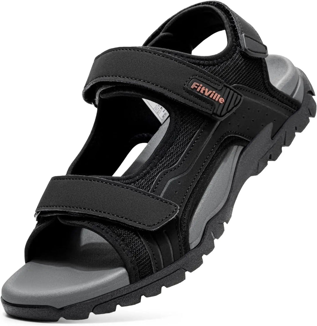 Men's Wide Toe Box Walking Sandals Synthetic Leather