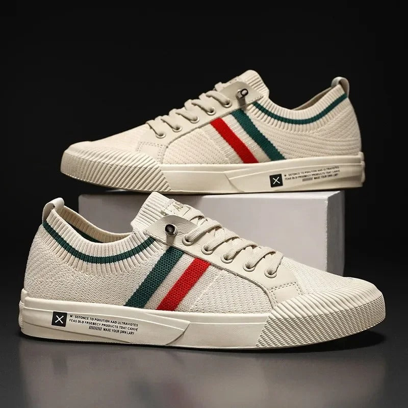 Stripe Knit Casual Sneakers