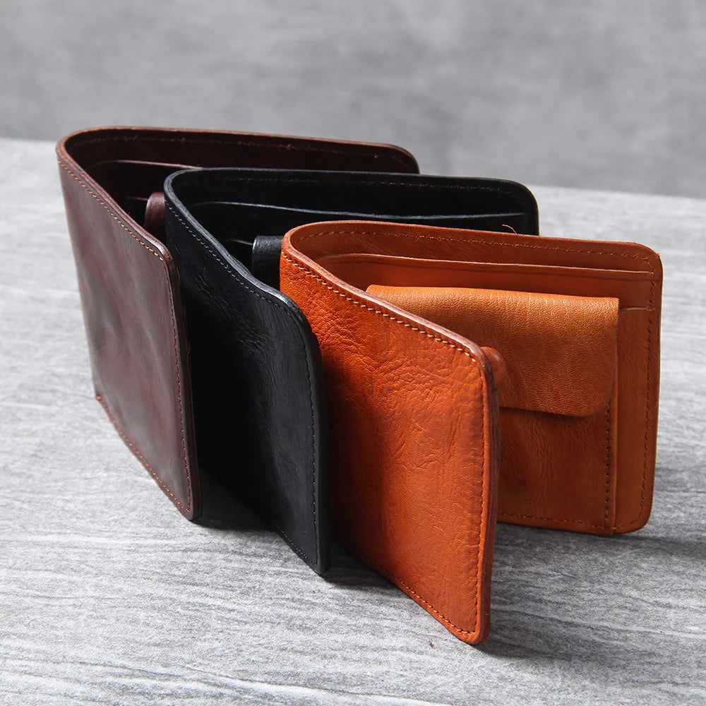 Bi-Fold Cowhide Leather Wallet