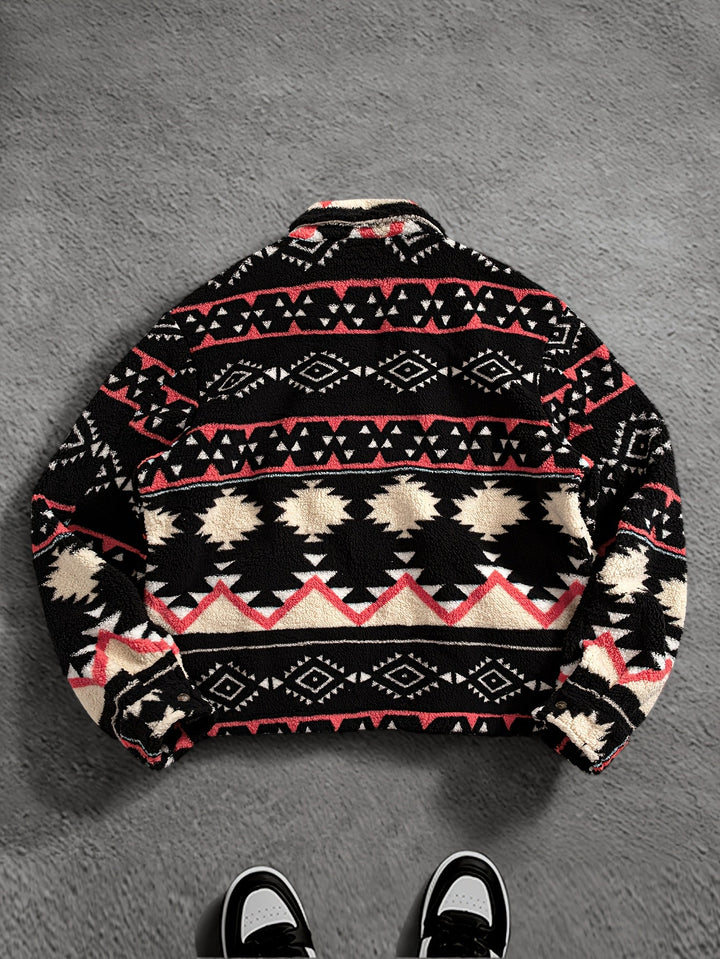 Men's fleece jacket shown from the back