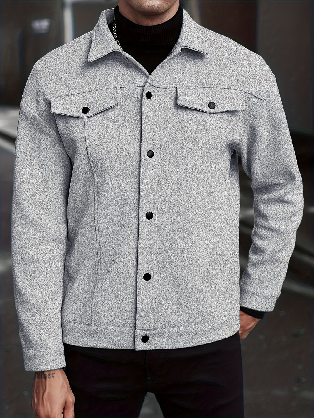 Close-up view of the lightweight transitional jacket