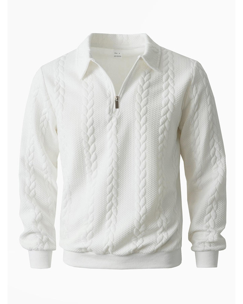 Men's cotton-blend hoodie with a half-zip front and casual fit