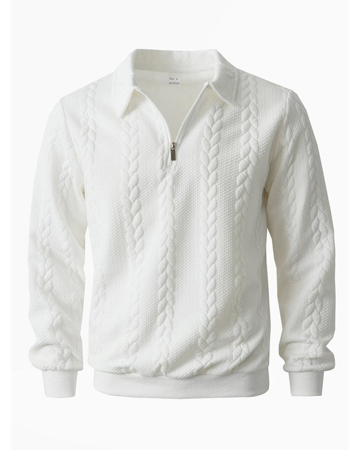 Men's cotton-blend hoodie with a half-zip front and casual fit