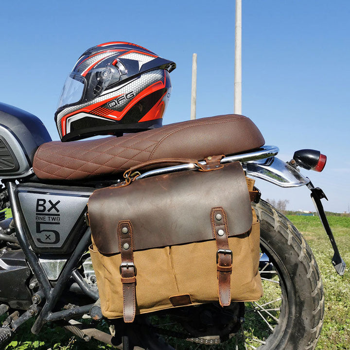 Vintage Canvas Motorcycle Shoulder Bag