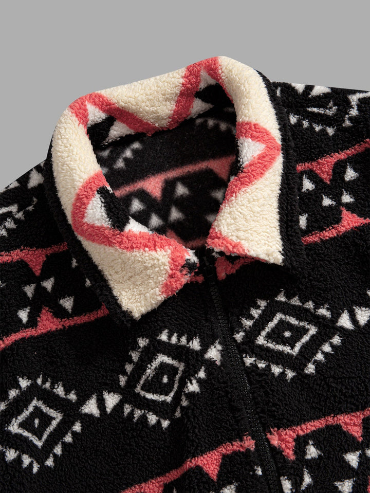 Side view of the men's full-zip fleece jacket