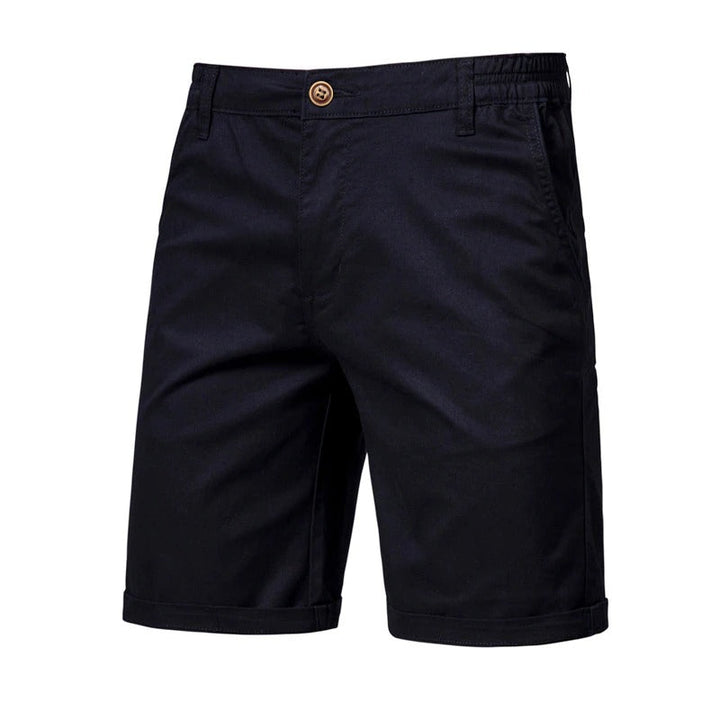 Cotton Blend Stretch Waistband Casual Shorts