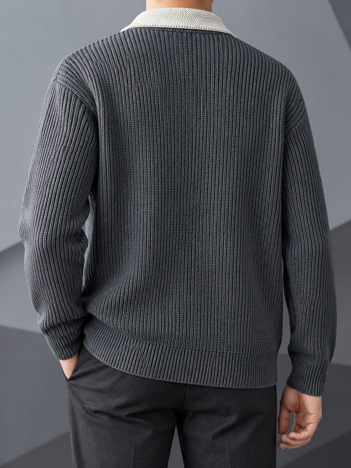 Full-length view of the cardigan showing its relaxed, versatile fit