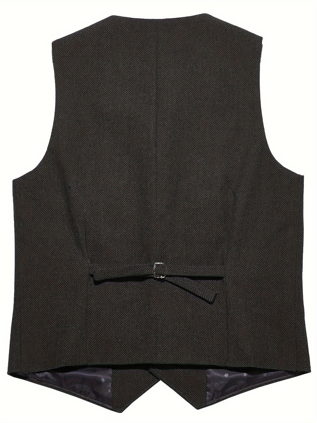 Close-up of the herringbone weave on a men's waistcoat