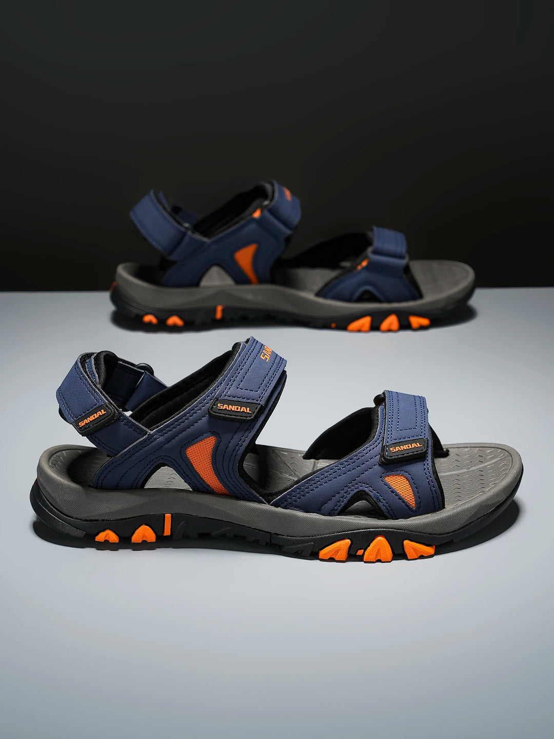 Men's Outdoor Hiking Sports Sandals Non-Slip Adjustable Blue Gray