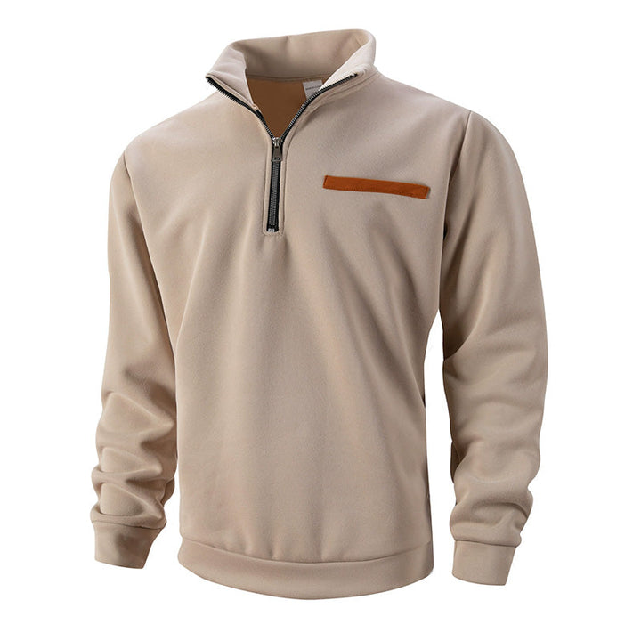 Men's Polyester Half Zip Long Sleeve Top