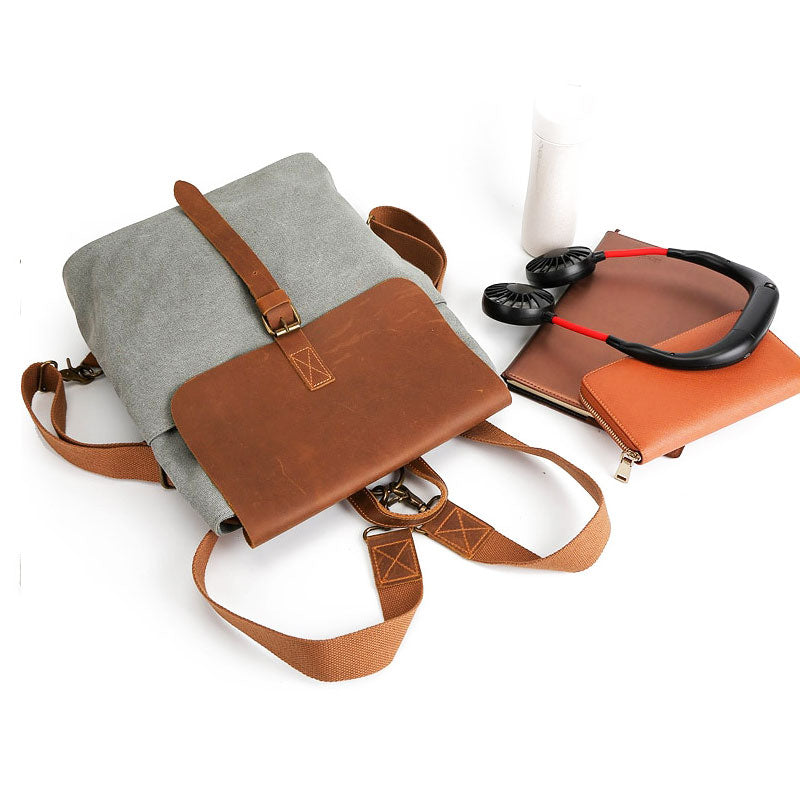 Vintage Canvas Square Backpack