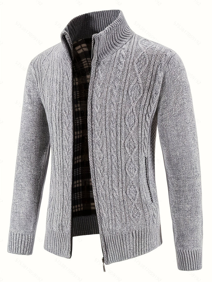 Detailed view of the knit texture and front buttons