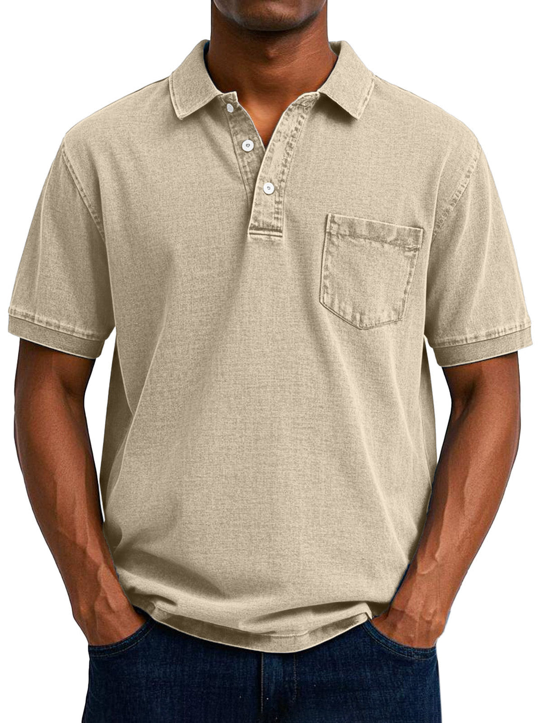 Men's Stylish Denim Polo Shirt