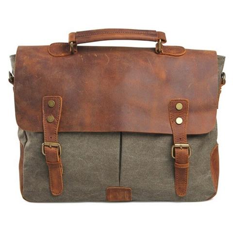 Vintage Canvas Motorcycle Shoulder Bag