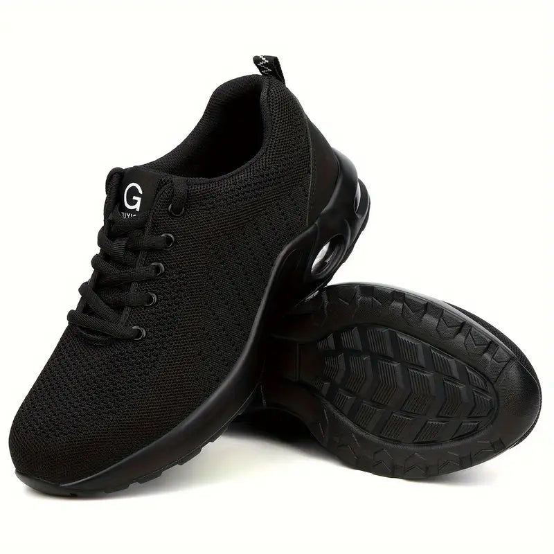 Men's lightweight safety shoes with slip-resistant sole shown from the side