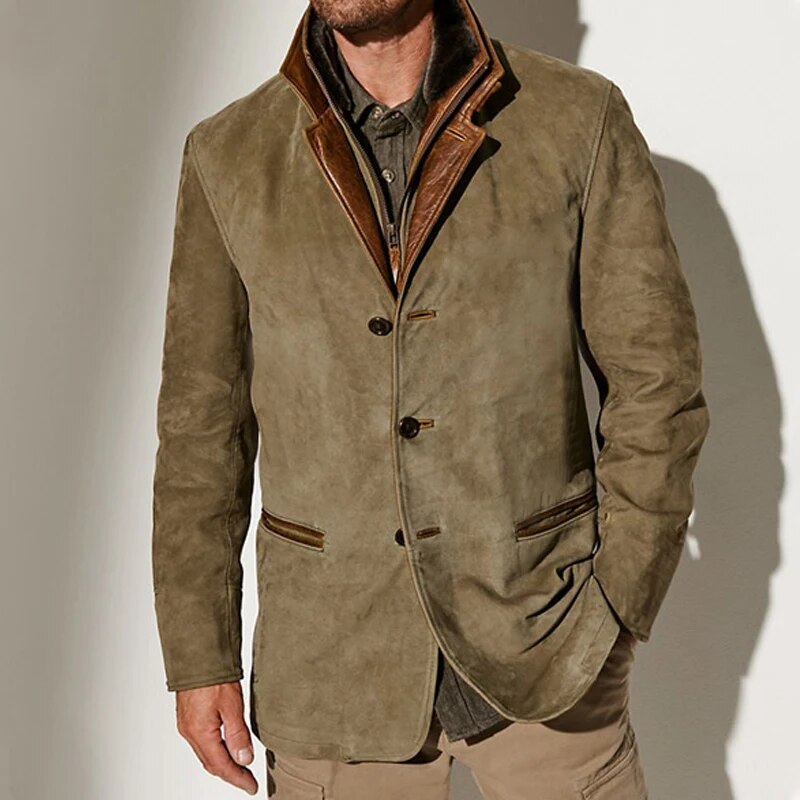 Retro Vintage Wool Blend Jacket for Men