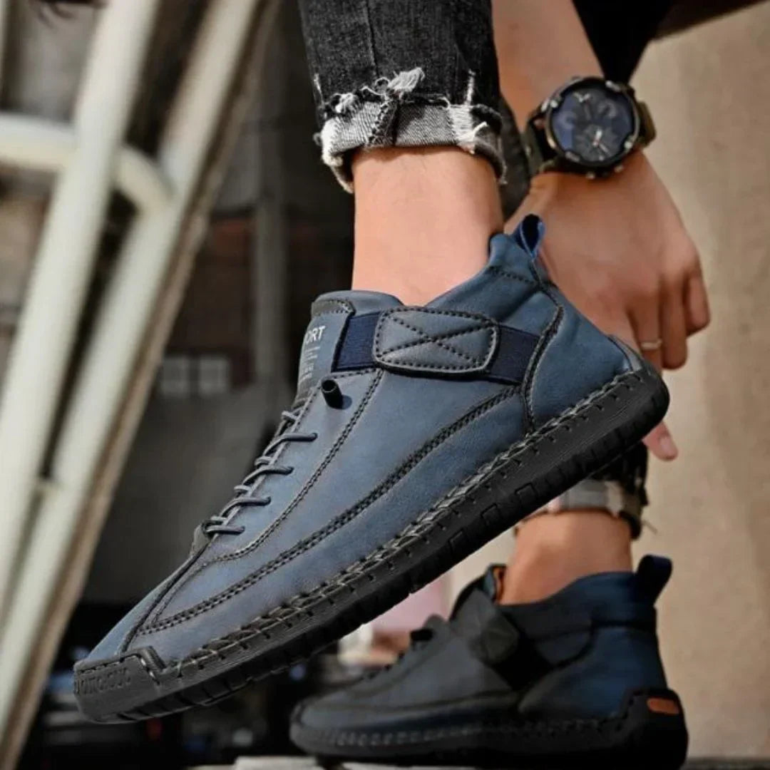 Pair of men's urban trainers arranged side by side