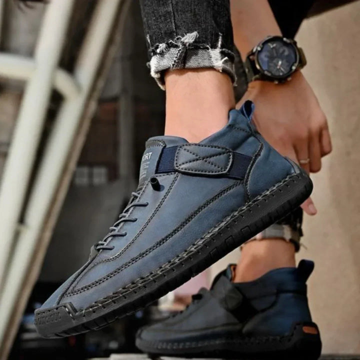 Pair of men's urban trainers arranged side by side