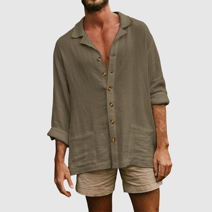 Men's Casual Coastal Escape Button-Up Shirt