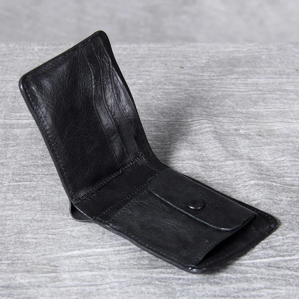 Bi-Fold Cowhide Leather Wallet