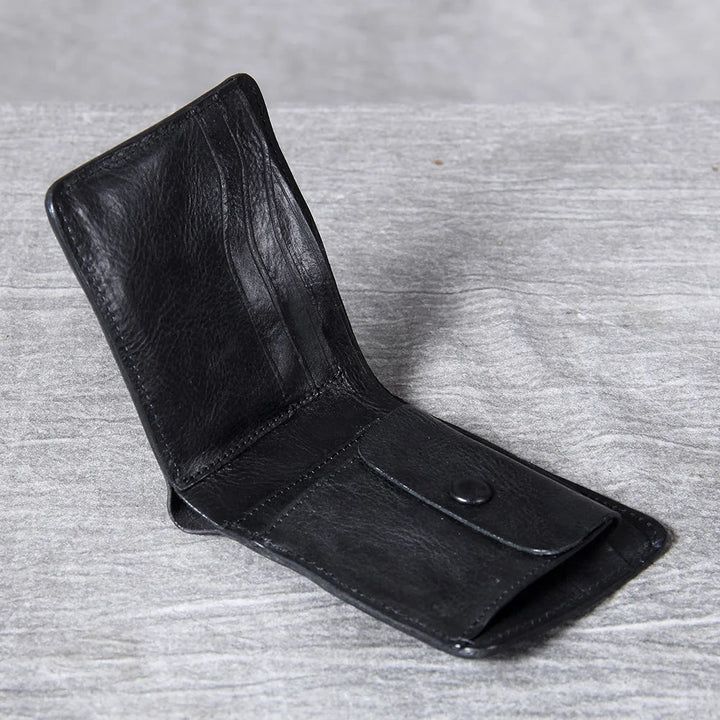 Bi-Fold Cowhide Leather Wallet