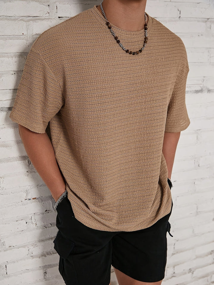 Men's waffle shirt in a relaxed fit shown from the front
