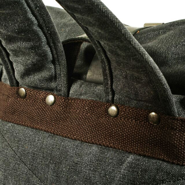 Canvas Roll-Top Vintage Motorcycle Backpack Mens