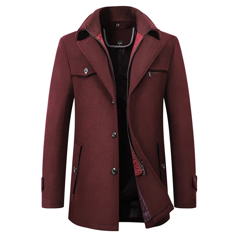 Elegant Long Wool Blend Coat