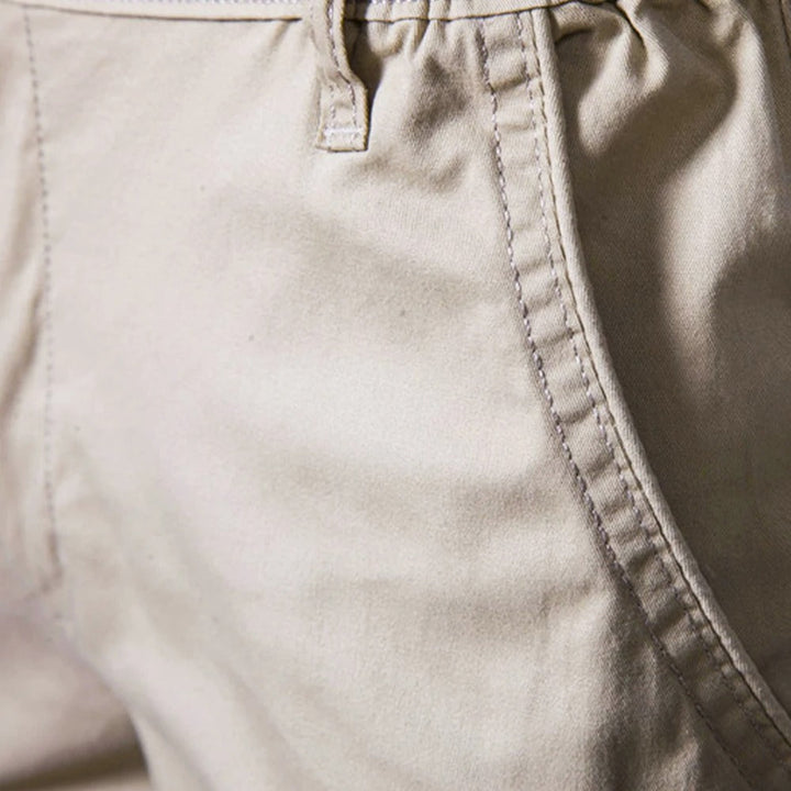 Cotton Blend Stretch Waistband Casual Shorts