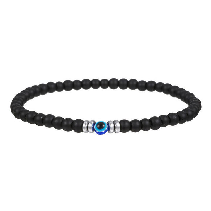 Men's Natural Stone Evil Eye Beaded Bracelet