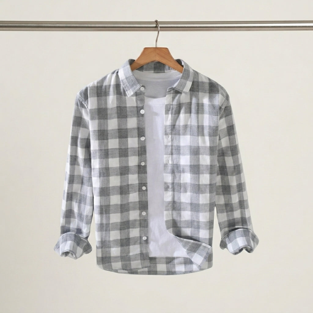 Men's Check Button Down Shirt
