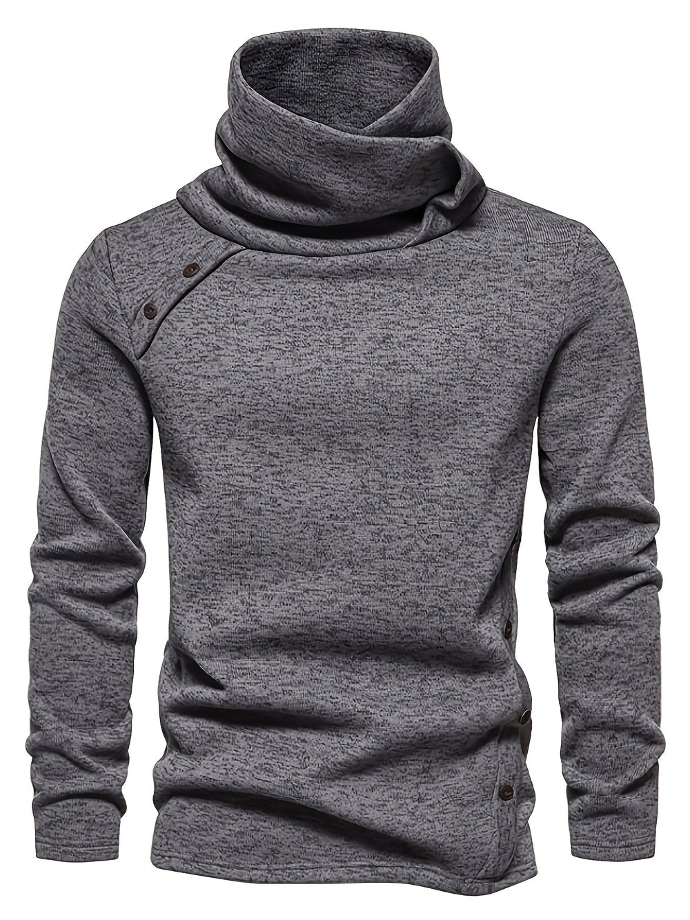 Front view of a men's shawl collar knitted jumper