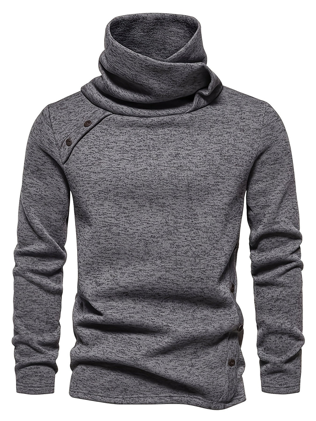 Front view of a men's shawl collar knitted jumper