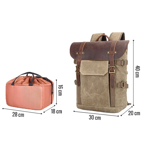 DSLR Camera Backpack Durable Vintage Design