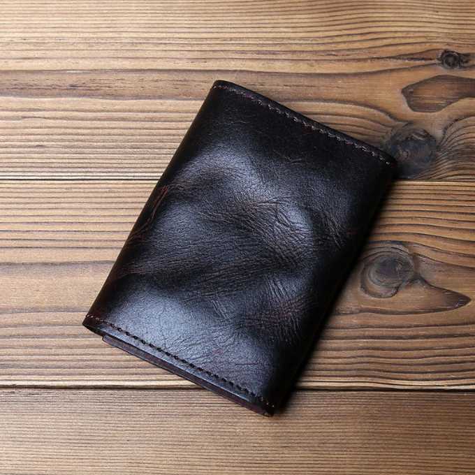Men's Full-Grain Leather Tri-Fold Wallet