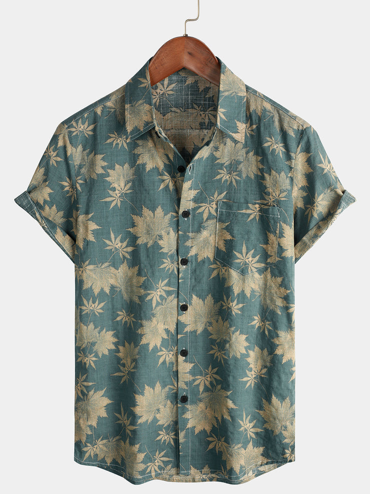 Men's Short Sleeve Patterned Shirt Multicolour
