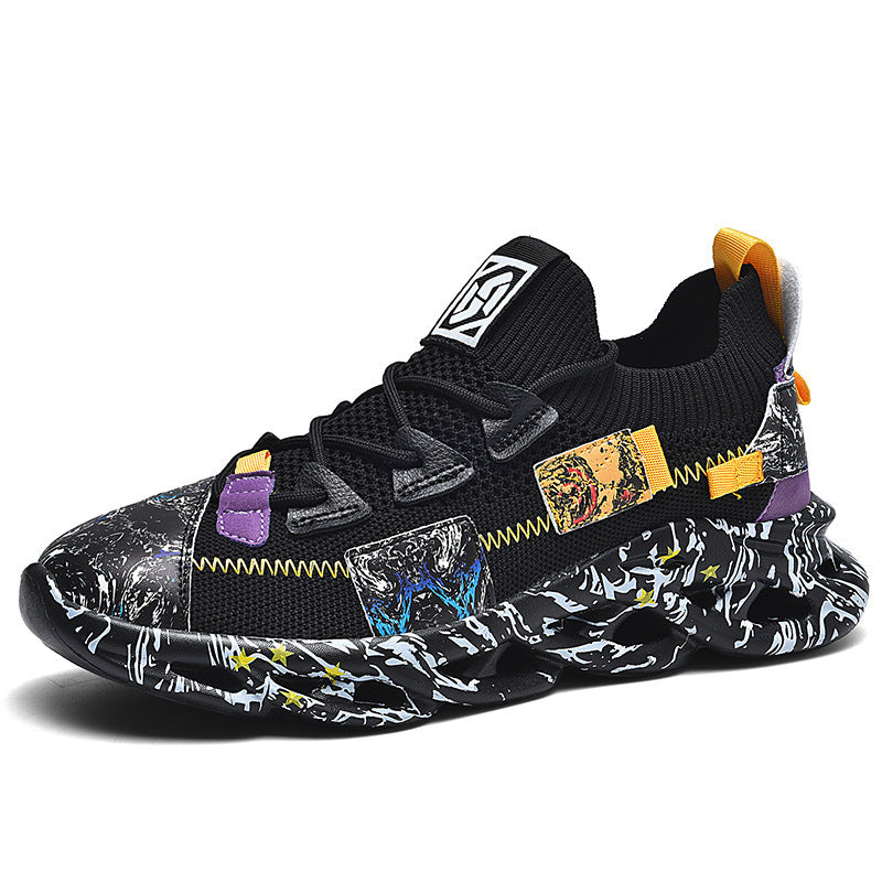 Men's printed upper trainers, inner side view