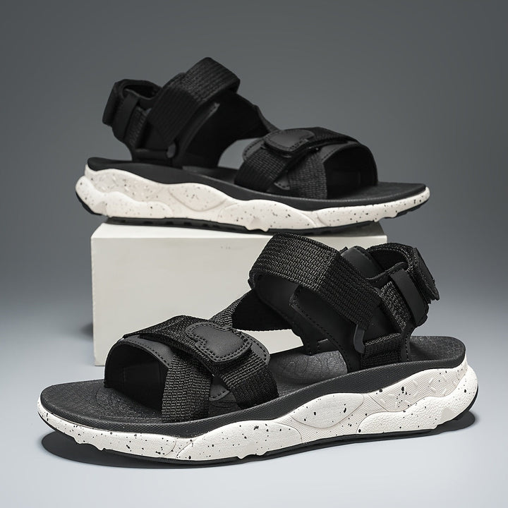 Men's sport sandals detail of adjustable canvas strap
