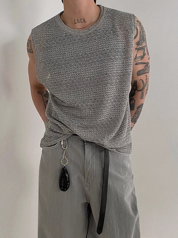 Men's Open Knit Vest Relaxed Fit