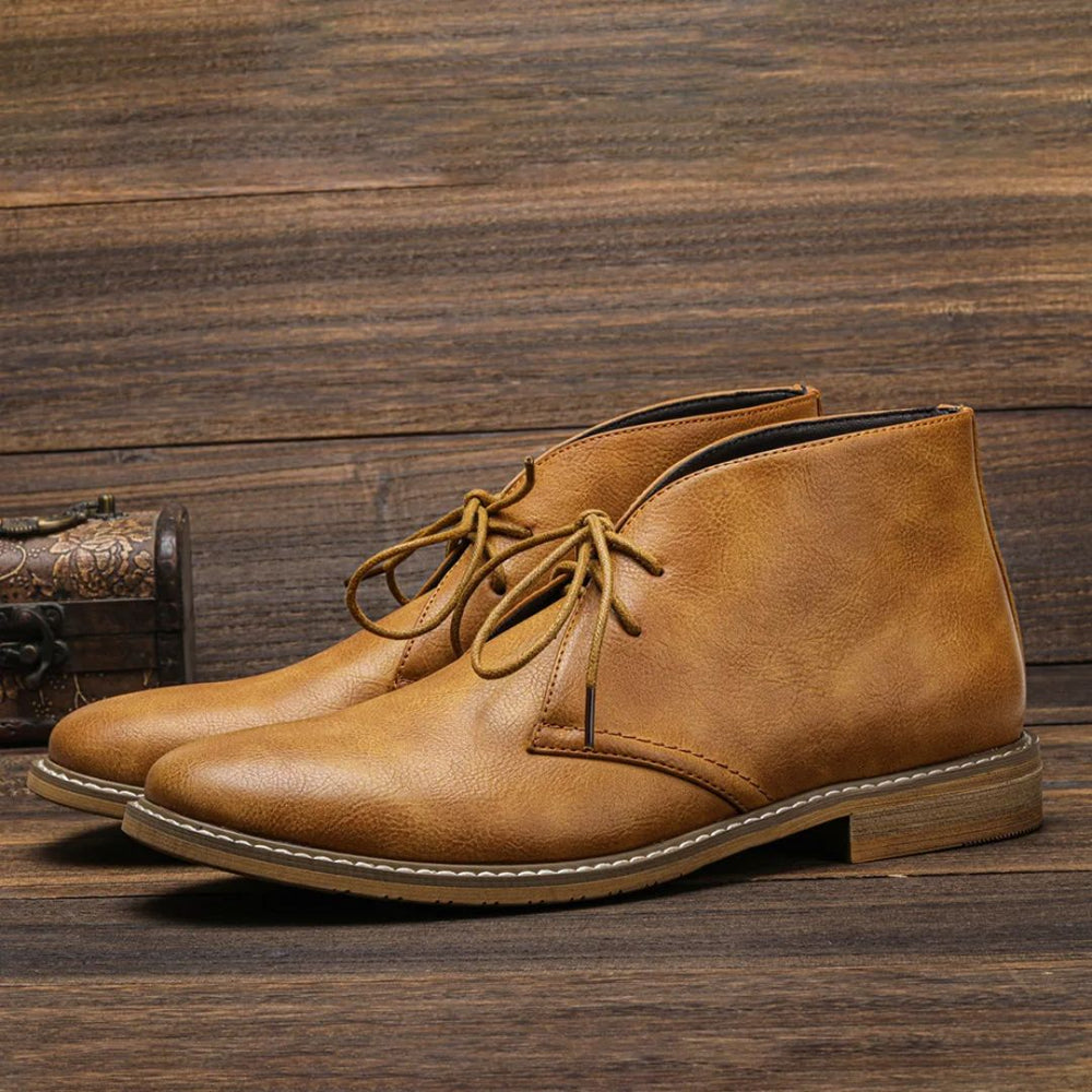 Men's everyday boots displayed at a three-quarter angle