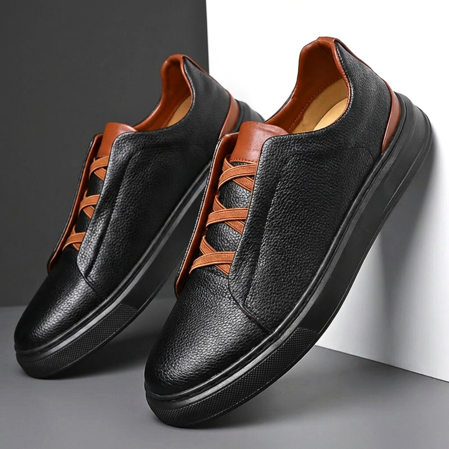Men's Leather Lace-Up Sneakers