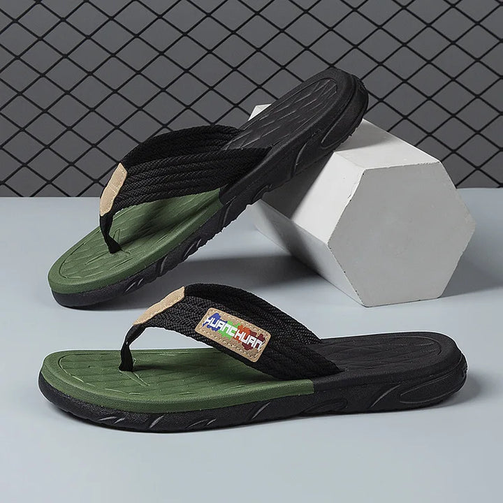 Men's Braided Strap Flip Flops Non-Slip EVA Sole Sandals