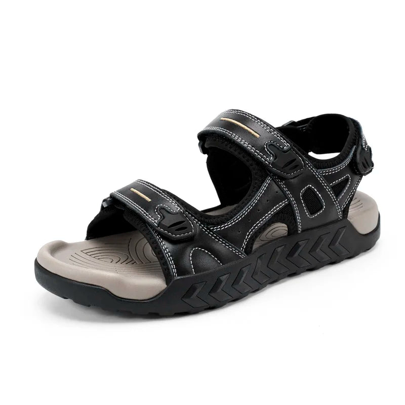 Men's Genuine Leather Outdoor Sandals Breathable Non Slip Sole