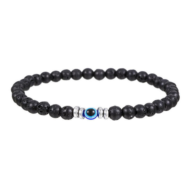 Men's Natural Stone Evil Eye Beaded Bracelet