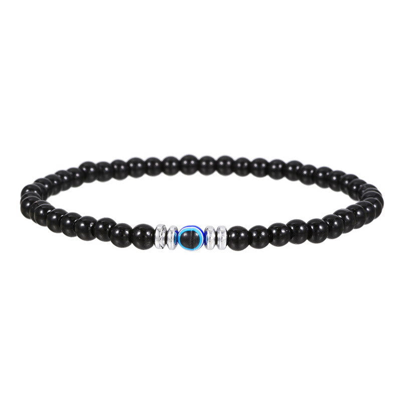 Men's Natural Stone Evil Eye Beaded Bracelet