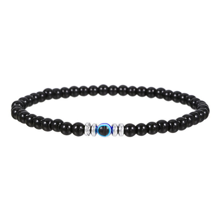 Men's Natural Stone Evil Eye Beaded Bracelet