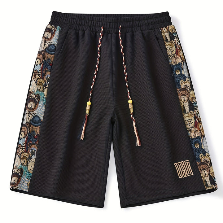 Men's Relaxed Fit Panel Shorts Knee Length