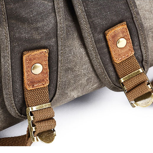 Vintage Waterproof Canvas Roll-Top Backpack